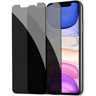 [2 Pack] Privacy Screen Protector for iPhone 11/XR, YMHML Tempered Glass Anti-Spy Bubble Free Case Friendly Easy Installation Film