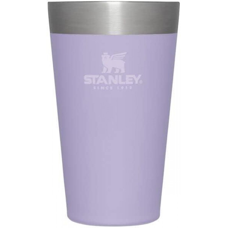 STANLEY Adventure Inulsated Stacking Beer Pint Glass, 16oz Stainless Steel Double Wall Rugged Metal Drinking Tumbler