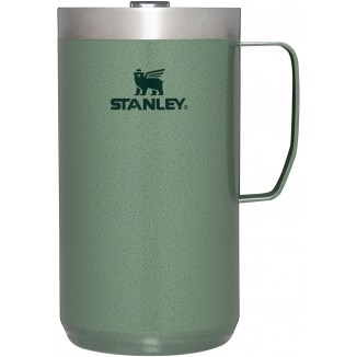Stanley Stay Hot Camp Mug - Durable 18/8 Stainless Steel Insulated Mug - Splash-Free Tritan™ Drink-Thru Lid - 24 OZ - Hammertone Green