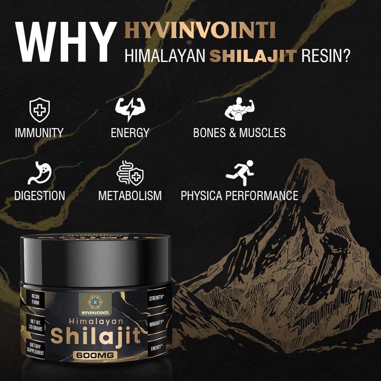 600mg Shilajit Pure Himalayan Organic Shilajit Resin - Shilajit Resin