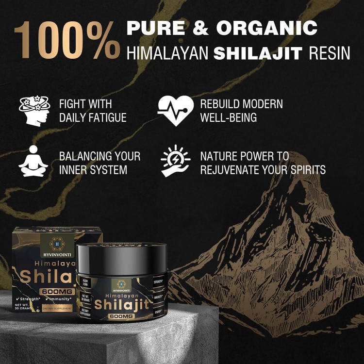 600mg Shilajit Pure Himalayan Organic Shilajit Resin - Shilajit Resin