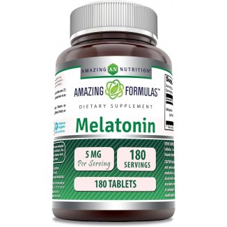 Melatonin 5 Mg 180 Tablets Supplement | Non-GMO | Gluten Free