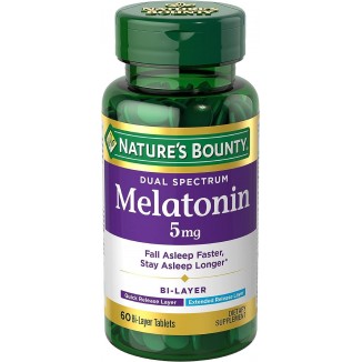 Melatonin 5mg Dual Spectrum, 100% Drug Free Sleep Supplement