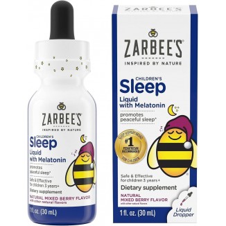 Zarbee's Kids Sleep Supplement Liquid with 1mg Melatonin; Drug-Free