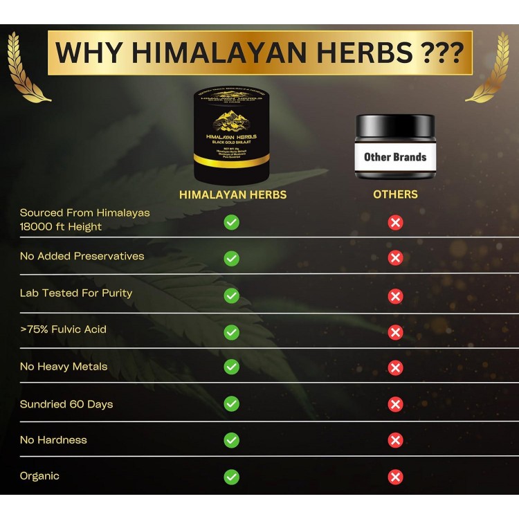 HIMALAYAN HERBS Shilajit Resin, Best Shilajit Pure Himalayan Organic