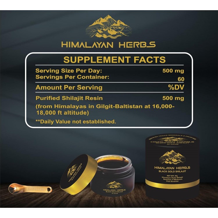 HIMALAYAN HERBS Shilajit Resin, Best Shilajit Pure Himalayan Organic