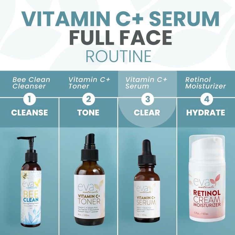 Eva Naturals Vitamin C Face Serum With Hyaluronic Acid-Anti Aging Serum