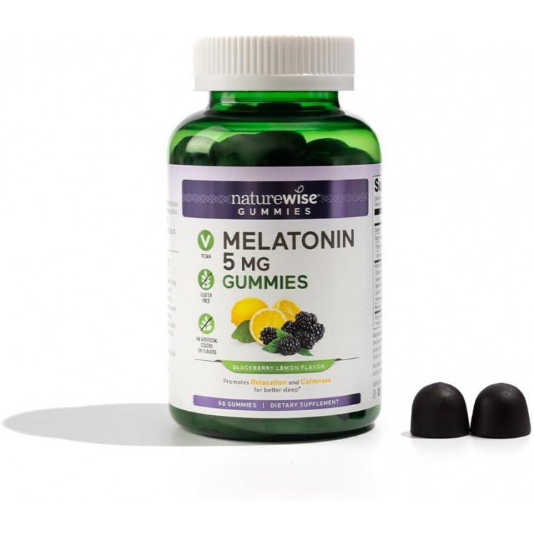 Melatonin 5mg + Sleep Blend BlackBerry-for Sleep and Stress Support