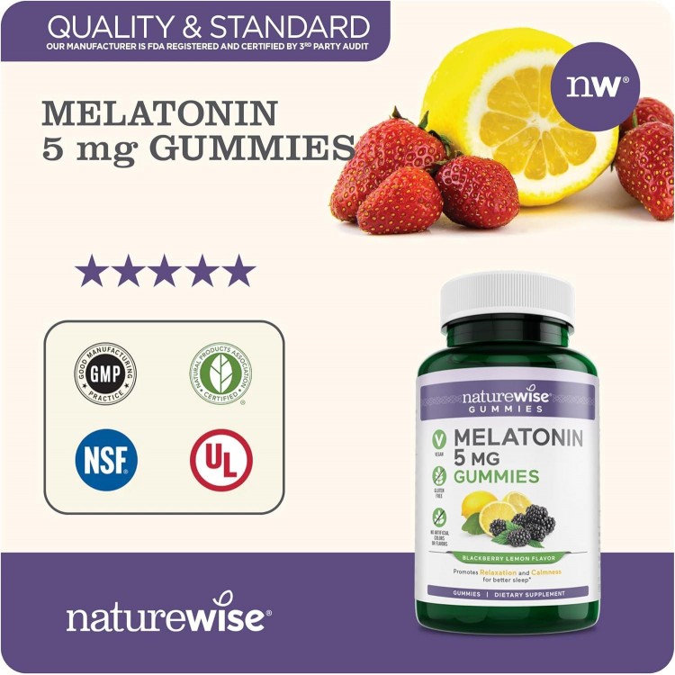 Melatonin 5mg + Sleep Blend BlackBerry-for Sleep and Stress Support