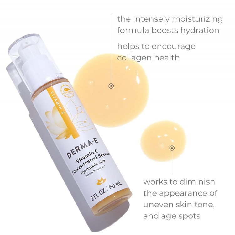 DERMA E Vitamin C Concentrated Serum with Hyaluronic Acid–All Natural