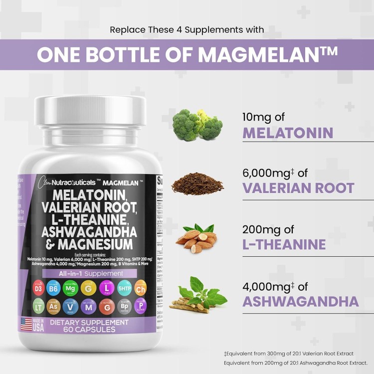 Melatonin 10mg- Sleep Support for Women and Men with Magnesium Complex