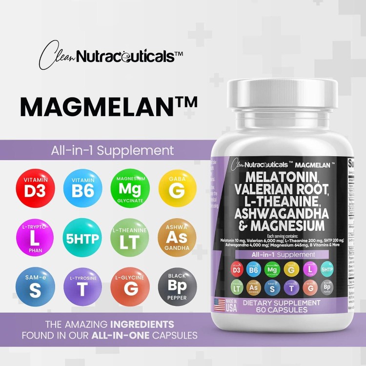 Melatonin 10mg- Sleep Support for Women and Men with Magnesium Complex