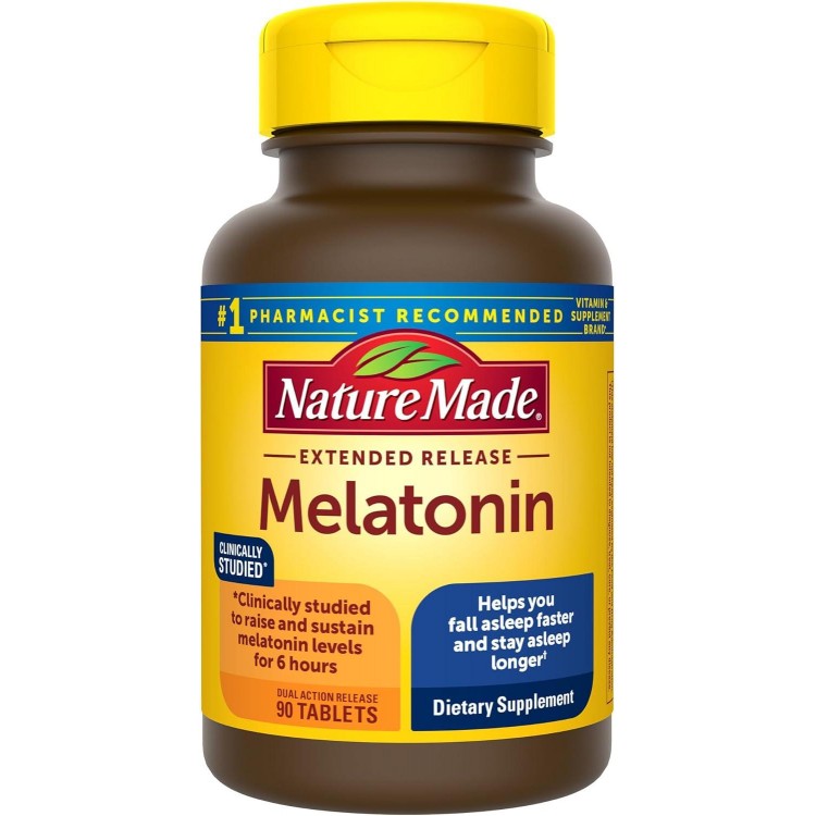 Melatonin Extended Release Tablets,100% Drug Free Sleep Aid for Adults