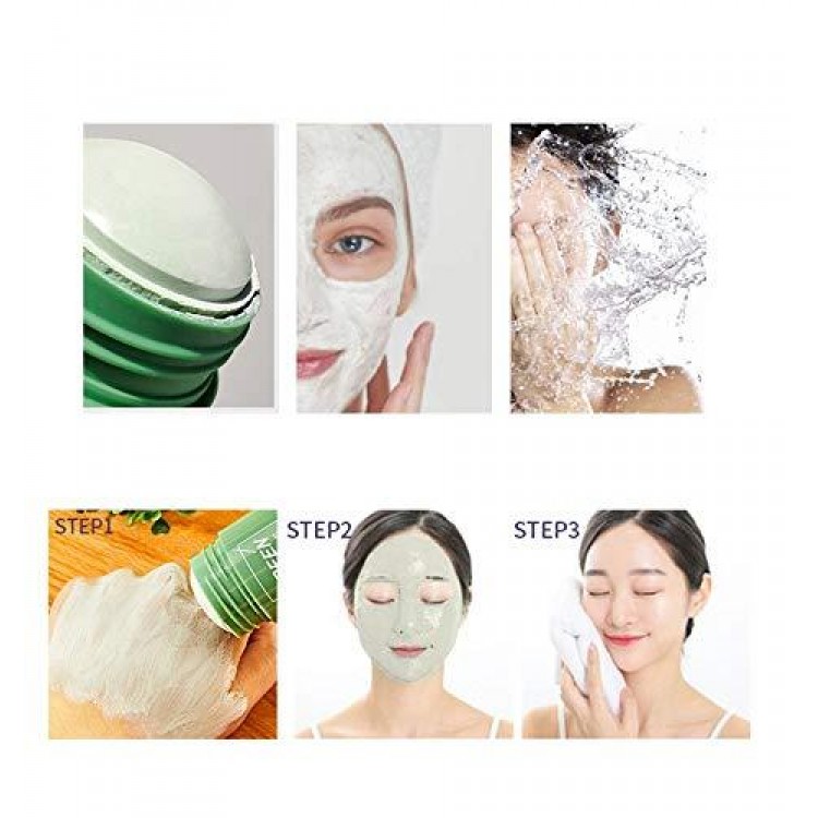 HuaQing 2 Pcs Green Tea Face Mask, Deep Cleanse,Blackhead Removal