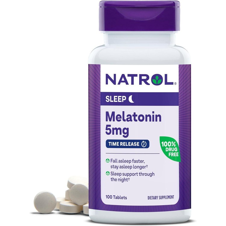 Natrol Time-Release Melatonin 5 mg,Dietary Supplement for Restful Sleep