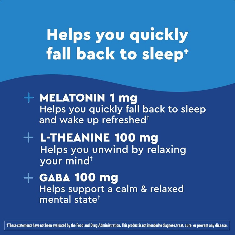 Melatonin 1 mg, L theanine 100 mg, and GABA 100mg, Sleep Supplement