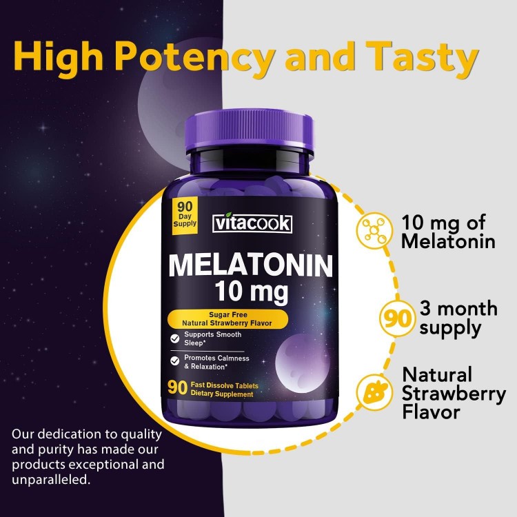 Melatonin Fast Dissolve Tablets, Ultra Sleep Support, Balanced Mood