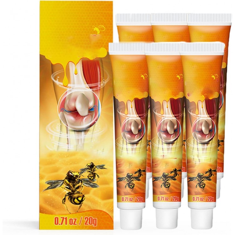 HOOMEDA 6pcs New Zealand Bee Venom Cream, Joint and Bone, Waist, Back