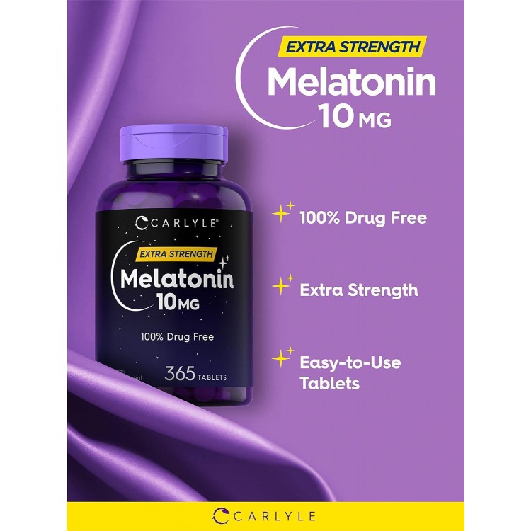 Melatonin 10mg | Vegetarian, Non-GMO, Gluten Free Supplement