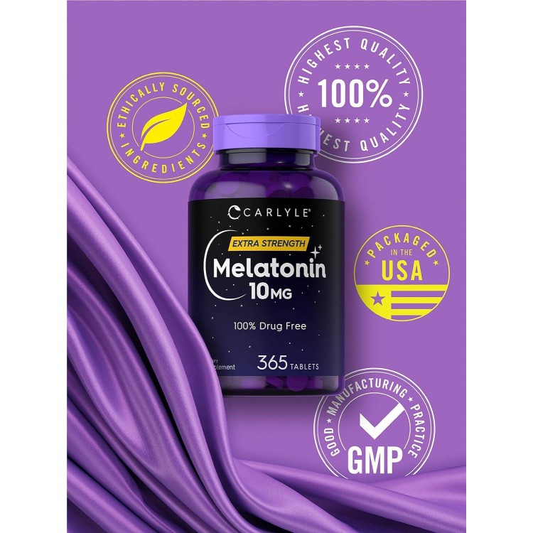 Melatonin 10mg | Vegetarian, Non-GMO, Gluten Free Supplement