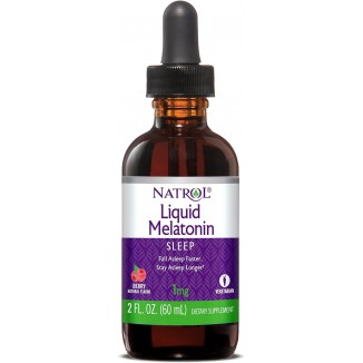 Natrol Liquid Melatonin 1mg, Berry-Flavored Dietary Supplement