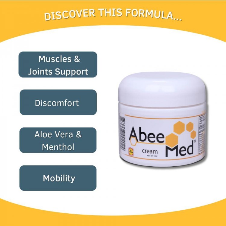 AbeeMed Cream 2 oz - Bee Venom Apitoxin - Neck and Backache