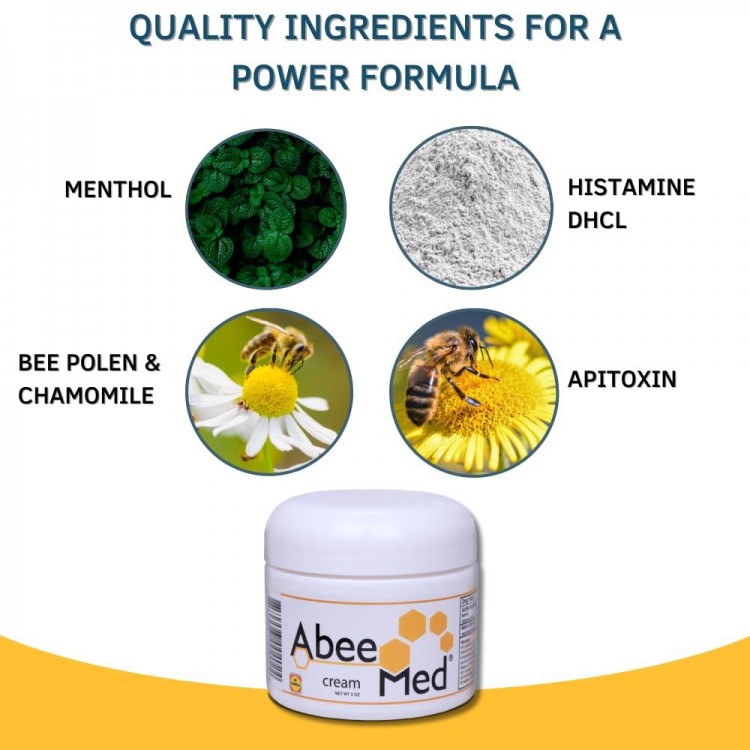 AbeeMed Cream 2 oz - Bee Venom Apitoxin - Neck and Backache