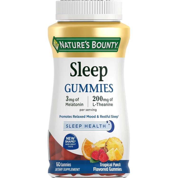 Nature’s Bounty Sleep Gummies, 3mg Melatonin and 200mg L-theanine