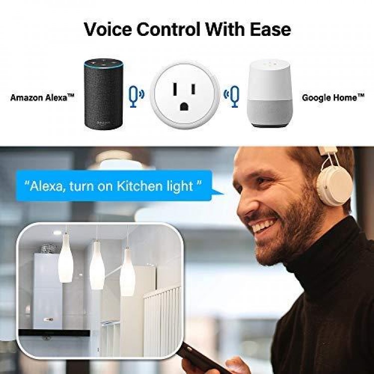 Aoycocr Smart Plugs That Work with Alexa Echo Google Home for Voice Control, Smart Home Mini WiFi Outlet