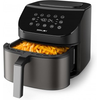 RAMJOY Air Fryer 6.8 Quarts, 10-in-1 Functions, Air Fry