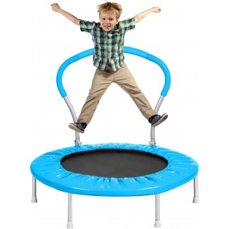 Lyromix 36Inch Kids Trampoline for Toddlers with Handle, Indoor Mini Trampoline for Kids, Small Rebounder Trampoline