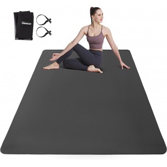 Large Yoga Mat for Men and Women - 6'x4'x6mm, Extra Wide TPE Fitness Mat for Home Gym Workout, Non-Slip, Perfect