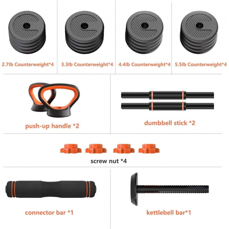 Adjustable Dumbbell Set,Free Weights Dumbbells Set