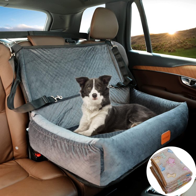 Dog Car Seat for Large Dogs,Car Seat 2 Small Dogs,Dog Car Back Seats Travel Bed Dog Seat,Comfortable and Safe