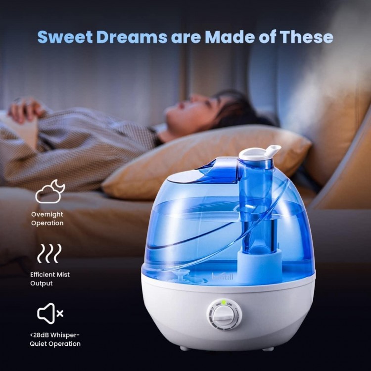 Cool Mist Humidifiers for Bedroom & Large Room (2.5L Water Tank)