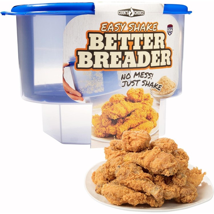 The Original Better Breader Bowl- All-in-One Mess-Free Batter Breading Station for Home & On-the-Go- Pour Seasoning