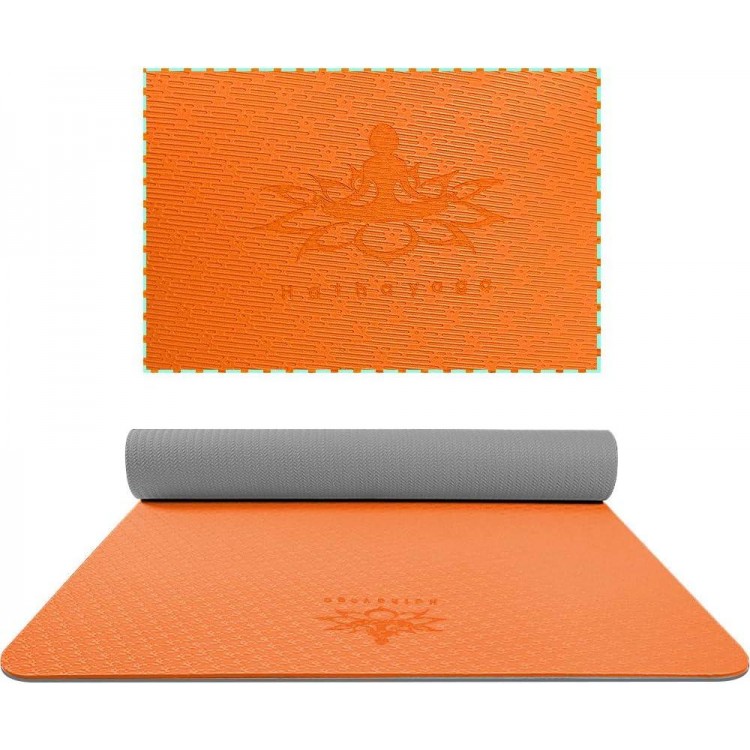 Hatha Yoga Extra Thick TPE Yoga Mat - 72x 32 Thickness 1/2 Inch -Eco Friendly SGS Certified - With High Density Anti-Tear Exercise Bolster