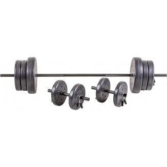 US Weight 105 lb Duracast Barbell Weight Set for home gym