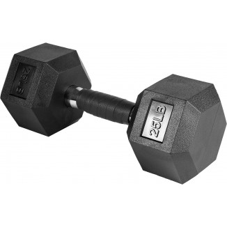 Hex Dumbbells,Free Weight Rubber Coated Cast Iron Hex Black Dumbbell
