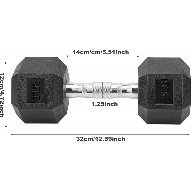 Hex Dumbbells,Free Weight Rubber Coated Cast Iron Hex Black Dumbbell