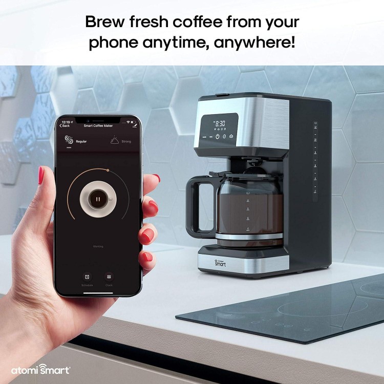 Atomi Smart WiFi Coffee Maker - No-Spill Carafe Sensor