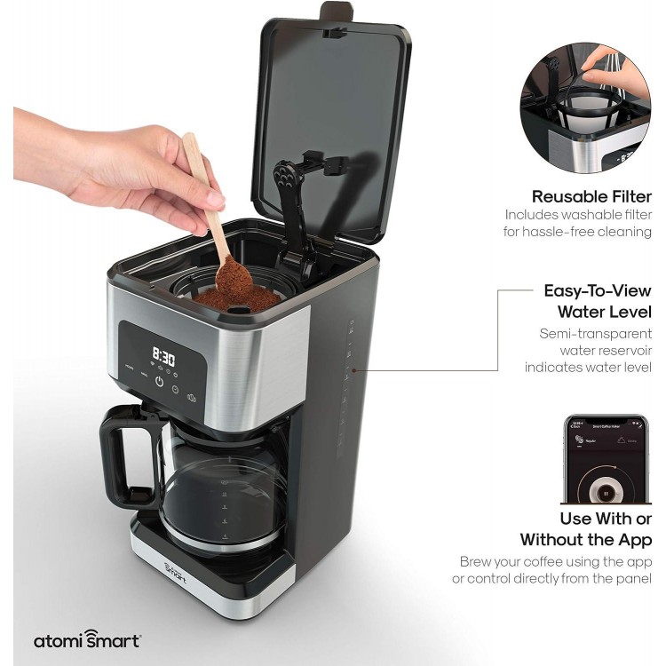 Atomi Smart WiFi Coffee Maker - No-Spill Carafe Sensor