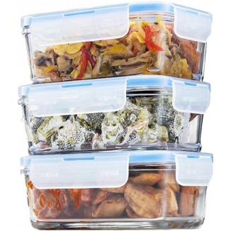 FineDine Glass Meal Prep Containers with Lids