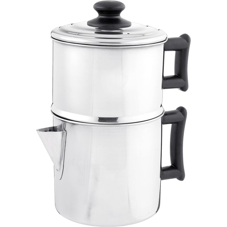 Lindy's Stainless Steel Drip Coffee Maker With Protective Plastic Handles