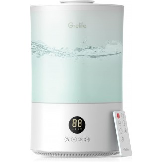 Grelife Humidifiers for Bedroom, 4L Top Fill Cool Mist Humidifier