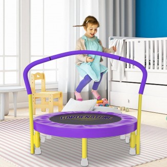 Gardenature 36'' Toddler Trampoline with Handle for Kids, Indoor/Garden Jump Safely Super Safety, Toddlers Trampoline