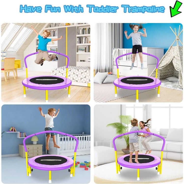 Gardenature 36'' Toddler Trampoline with Handle for Kids, Indoor/Garden Jump Safely Super Safety, Toddlers Trampoline