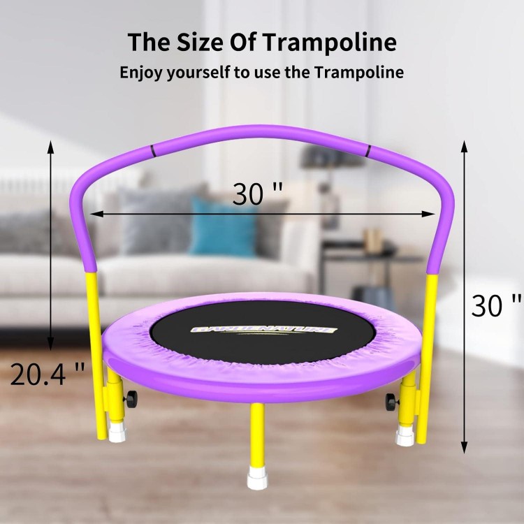 Gardenature 36'' Toddler Trampoline with Handle for Kids, Indoor/Garden Jump Safely Super Safety, Toddlers Trampoline