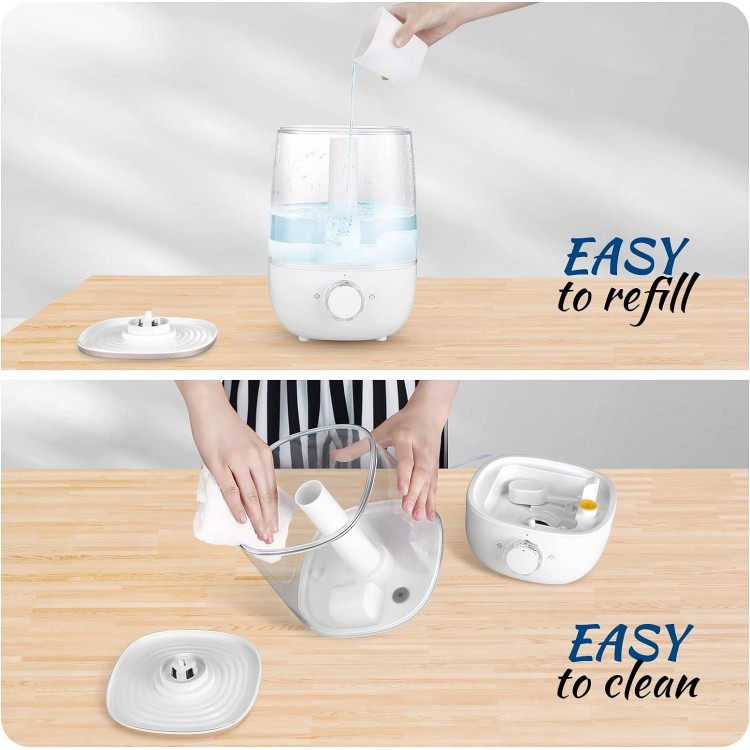 HLS Cool Mist Humidifiers for Bedroom, 3.5L Ultrasonic Air Humidifier