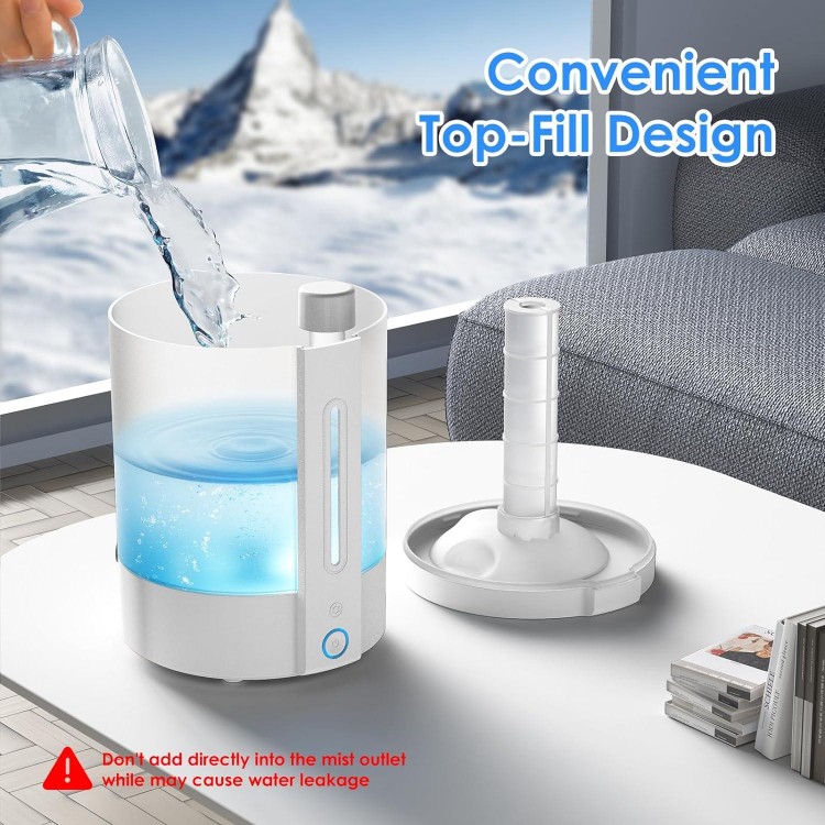MAPOOR Humidifiers for Bedroom, 3L Ultrasonic Cool Mist Humidifier